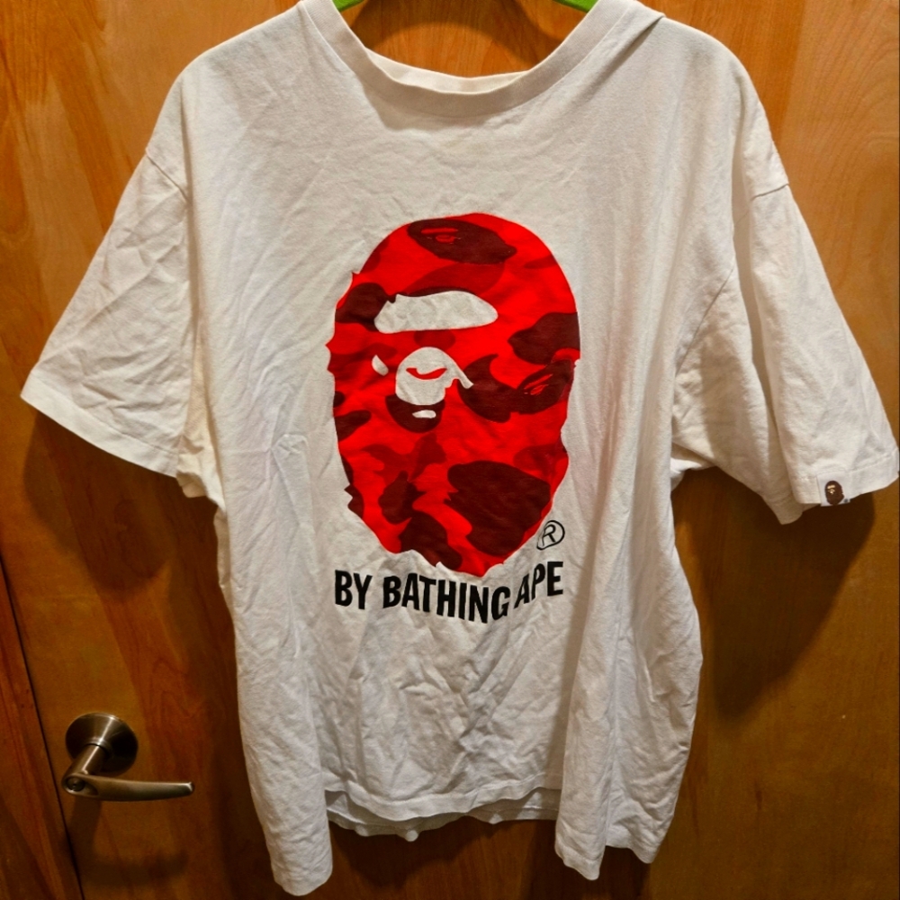 Bape red camo head tee